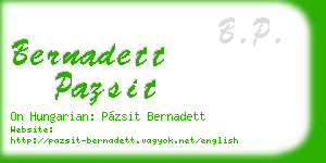 bernadett pazsit business card