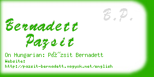 bernadett pazsit business card